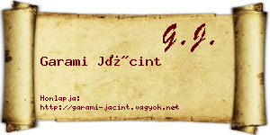Garami Jácint névjegykártya